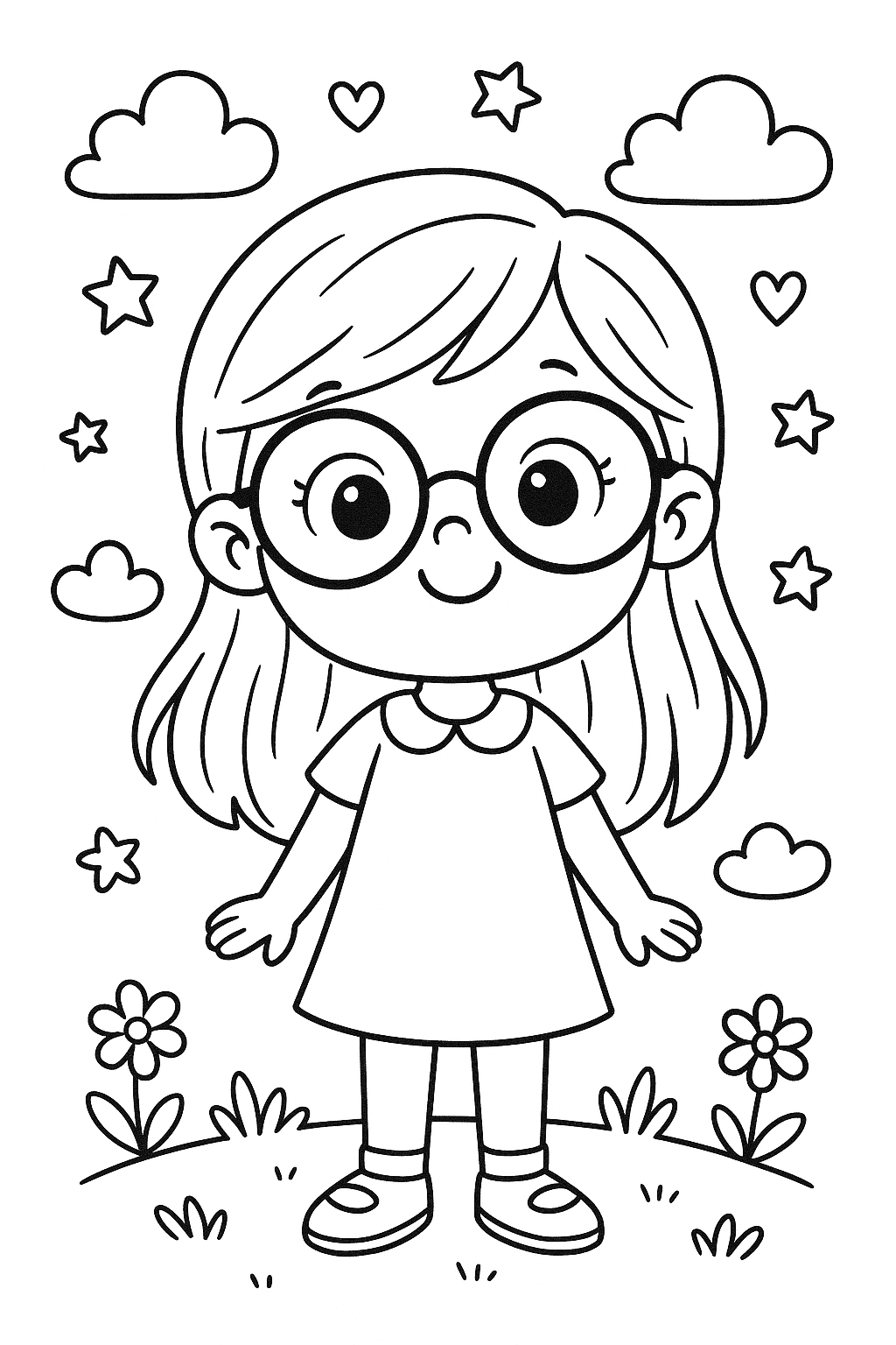 petite fille avec des lunettes