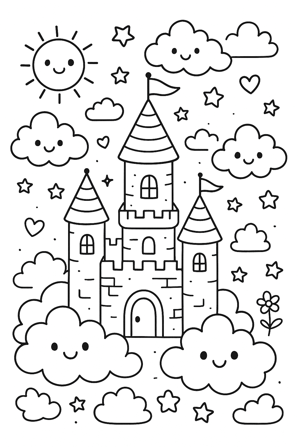 Un château magique dans les nuages