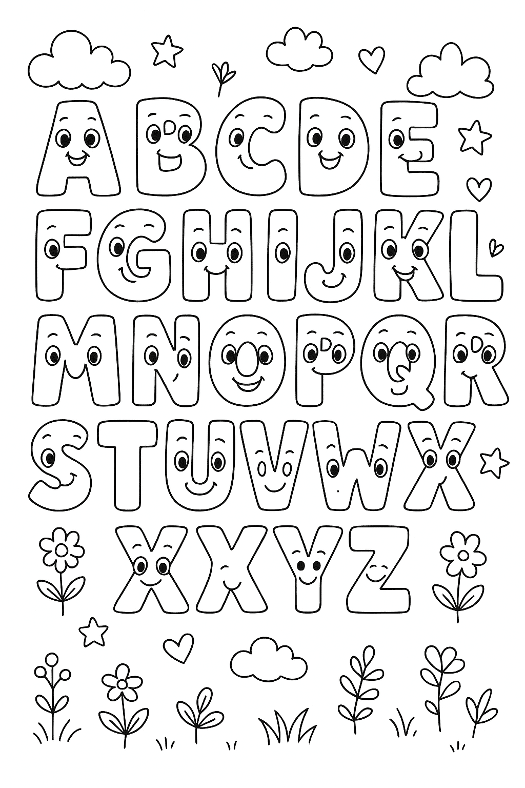 Les lettres de l’alphabet à colorier
