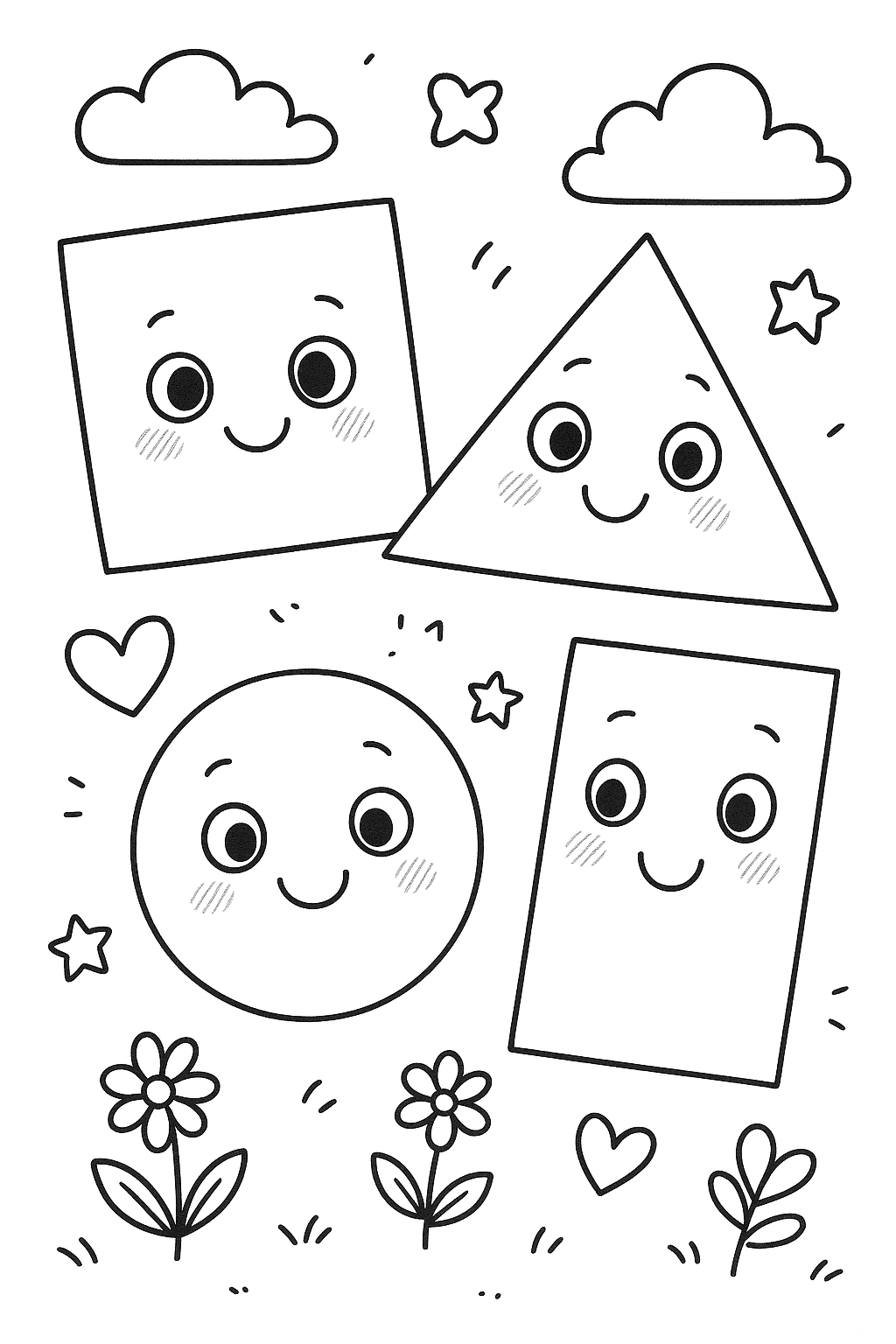 Des formes géométriques qui sourient